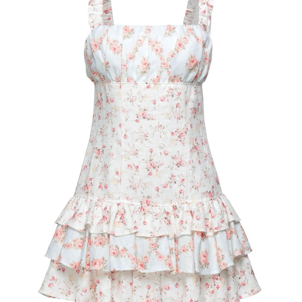 Floral Linen Mini Dress